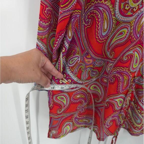 Antonio Melani Beaded Peasant Top Paisley Print Tassels Boho Cinch Waist NWT - Picture 13 of 14
